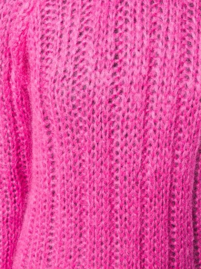 PRADA CREW NECK KNITTED SWEATER - 粉色