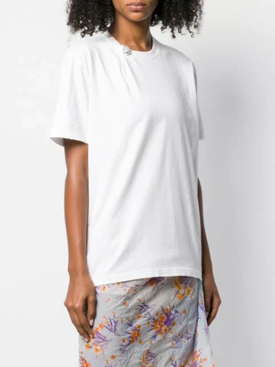 Shop Calvin Klein 205w39nyc Flower Embellished T-shirt In White