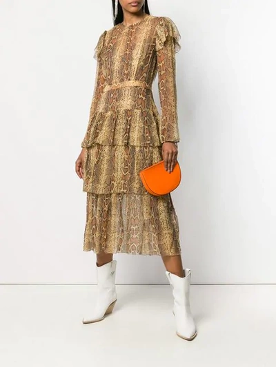 Shop Zimmermann Ninety-six Midi Dress In Brown
