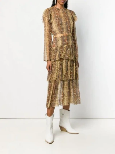 Shop Zimmermann Ninety-six Midi Dress In Brown