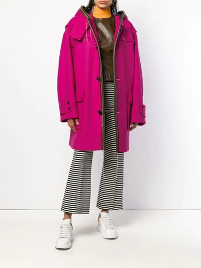 Shop Marni Oversized Hooded Coat - Pink