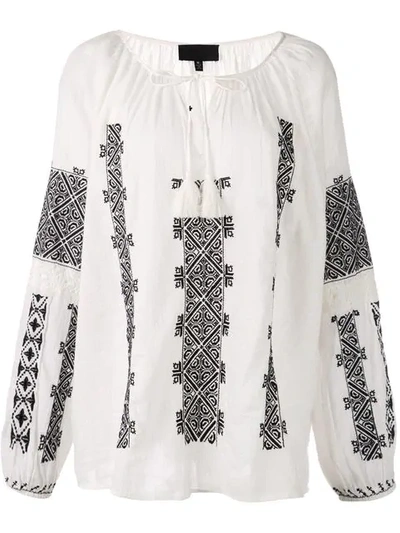 Shop Nili Lotan Embroidered Blouse - White