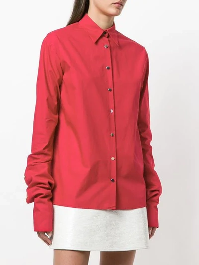 Shop Rouge Margaux Extra Long Sleeve Shirt In Red