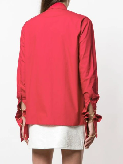 Shop Rouge Margaux Extra Long Sleeve Shirt In Red
