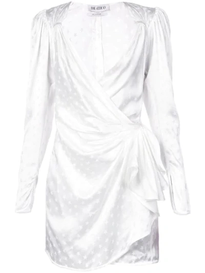Shop Attico Star Print Wrap Dress In 043 Latte