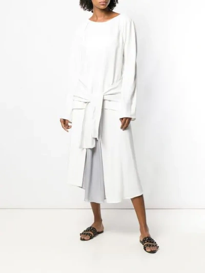 Shop Nina Ricci Shirt Tie Waist Top In White