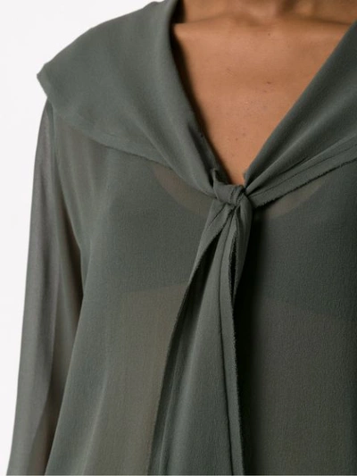 Shop Andrea Bogosian Sheer Silk Shirt In Green