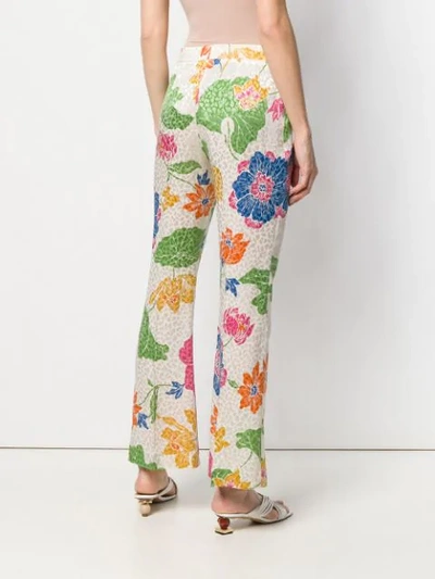 ETRO FLORAL PRINT FLARED TROUSERS - 白色