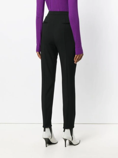 Shop Pinko Straight Button Trim Trousers In Black