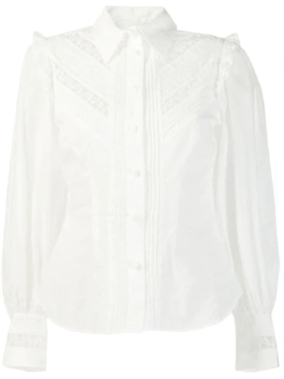 Shop Zimmermann Lace Inserts Shirt In White