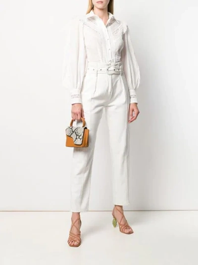 Shop Zimmermann Lace Inserts Shirt In White