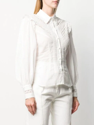 Shop Zimmermann Lace Inserts Shirt In White