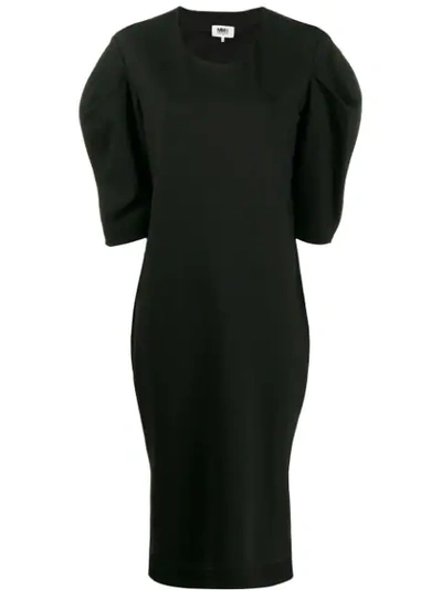 Shop Mm6 Maison Margiela Puff-sleeve Dress In Black