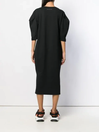 Shop Mm6 Maison Margiela Puff-sleeve Dress In Black