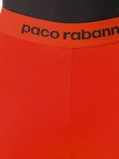 Shop Paco Rabanne Logo Waistband Leggings In Yellow