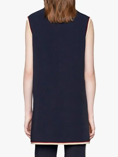 Shop Gucci Stretch Viscose Tunic Top In Blue