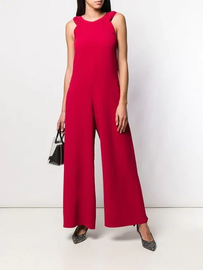 Shop Red Valentino Wide Leg Jumpsuit In Red
