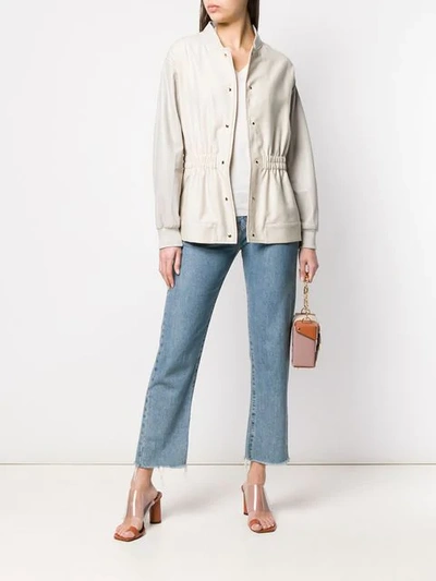 Shop Agnona Elasticated Waist Jacket - Neutrals