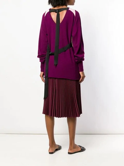 Shop Ballantyne Diamond Knit Sweater In 00001 Purple