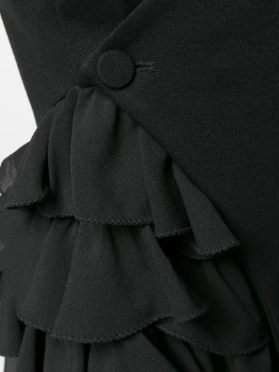 Shop Patrizia Pepe Ruffled Detailing Blazer - Black
