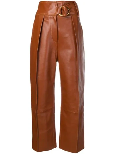 Shop Petar Petrov High-waisted Trousers In Brown