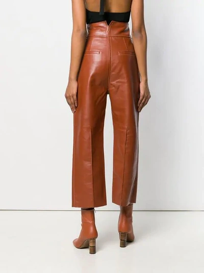 Shop Petar Petrov High-waisted Trousers In Brown