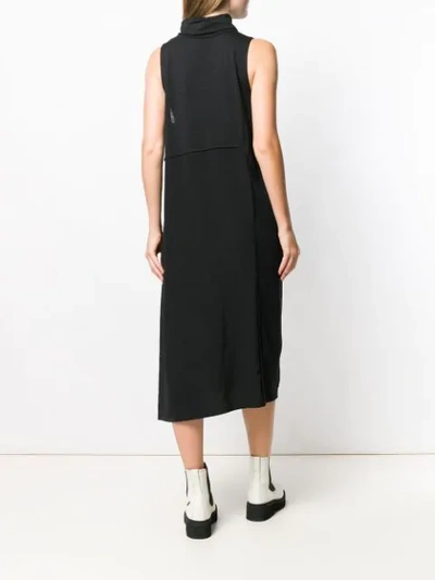 Shop Y's Roll Neck Asymmetric Dress In Black