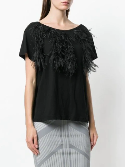 Shop N°21 Feather Detail T In Black