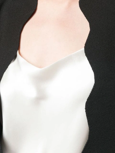 Lela Rose Scallop-trimmed Knit Bolero In Black
