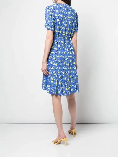 Shop Diane Von Furstenberg Floral Print Wrap Dress In Blue