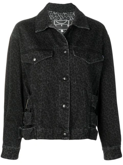 Shop Mcq By Alexander Mcqueen Leopard Print Denim Jacket In Black