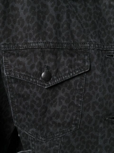 Shop Mcq By Alexander Mcqueen Leopard Print Denim Jacket In Black