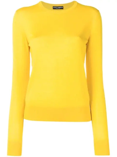 Shop Dolce & Gabbana Crewneck Jumper In Yellow