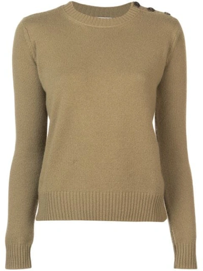 Shop Alexandra Golovanoff Long-sleeve Fitted Sweater In Green