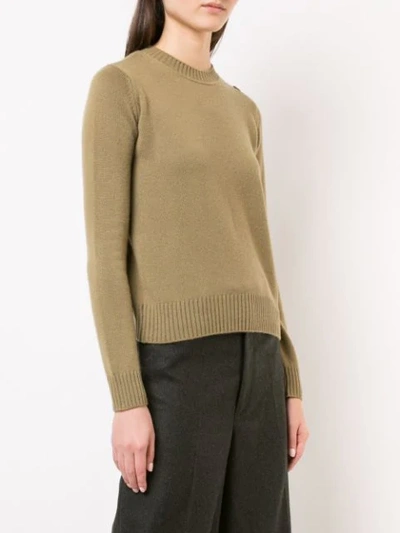Shop Alexandra Golovanoff Long-sleeve Fitted Sweater In Green
