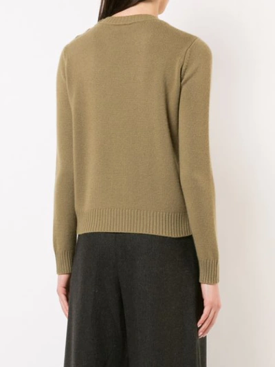 Shop Alexandra Golovanoff Long-sleeve Fitted Sweater In Green