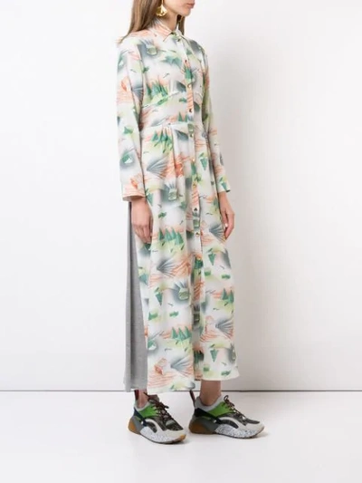 Shop Loewe Printed Shirt Dress In Multicolour