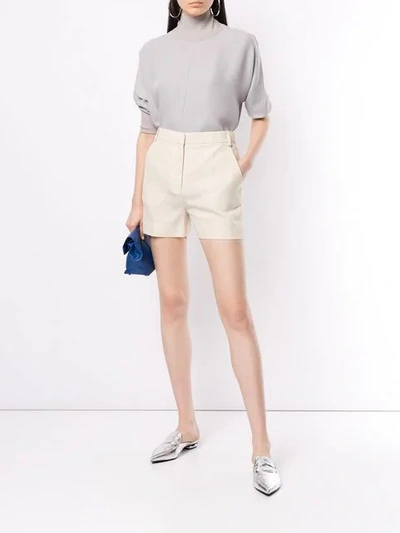 Shop Victoria Victoria Beckham High-waisted Shorts In Neutrals