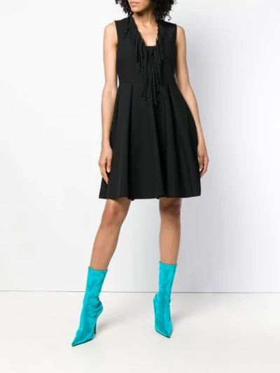 Shop Msgm Ausgestelltes Kleid In Black