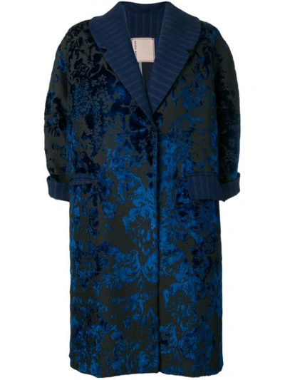 Shop Antonio Marras Floral Embroidered Coat In Black