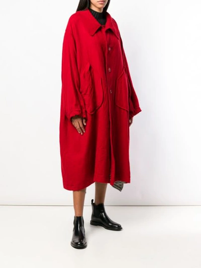 Y's Red Wool Coat In Red