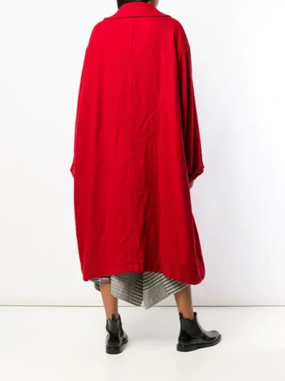 Y's Red Wool Coat In Red
