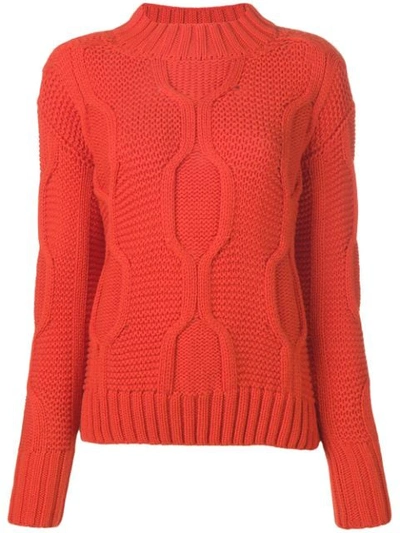 Shop Odeeh Long-sleeve Knitted Sweater - Red