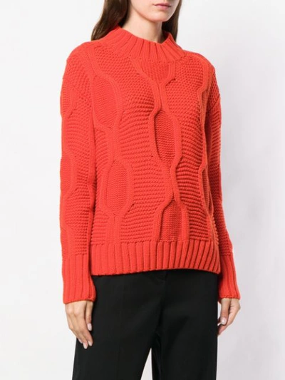 Shop Odeeh Long-sleeve Knitted Sweater - Red