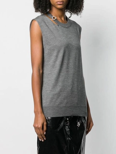 Shop Calvin Klein 205w39nyc Cut-out Tank Top In Grey