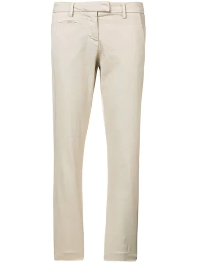 Shop Peuterey Cropped Skinny Trousers In Neutrals