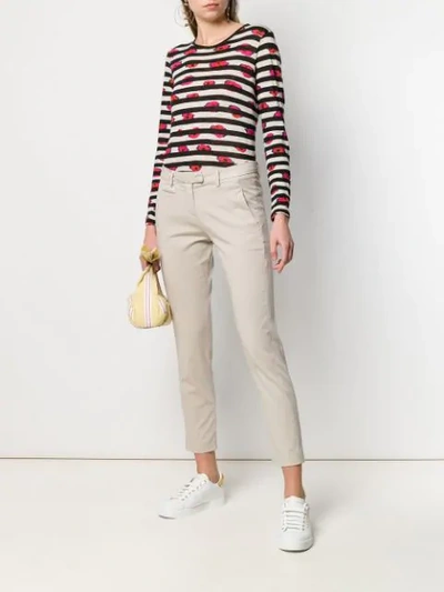 Shop Peuterey Cropped Skinny Trousers In Neutrals