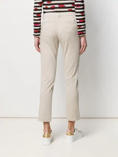 Shop Peuterey Cropped Skinny Trousers In Neutrals