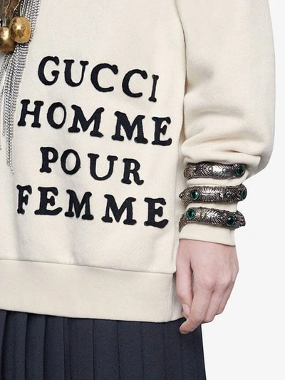 Shop Gucci Homme Pour Femme Print Sweatshirt In White