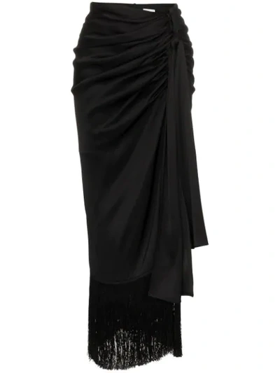 Shop Magda Butrym Asti Wrap Silk Skirt - Black